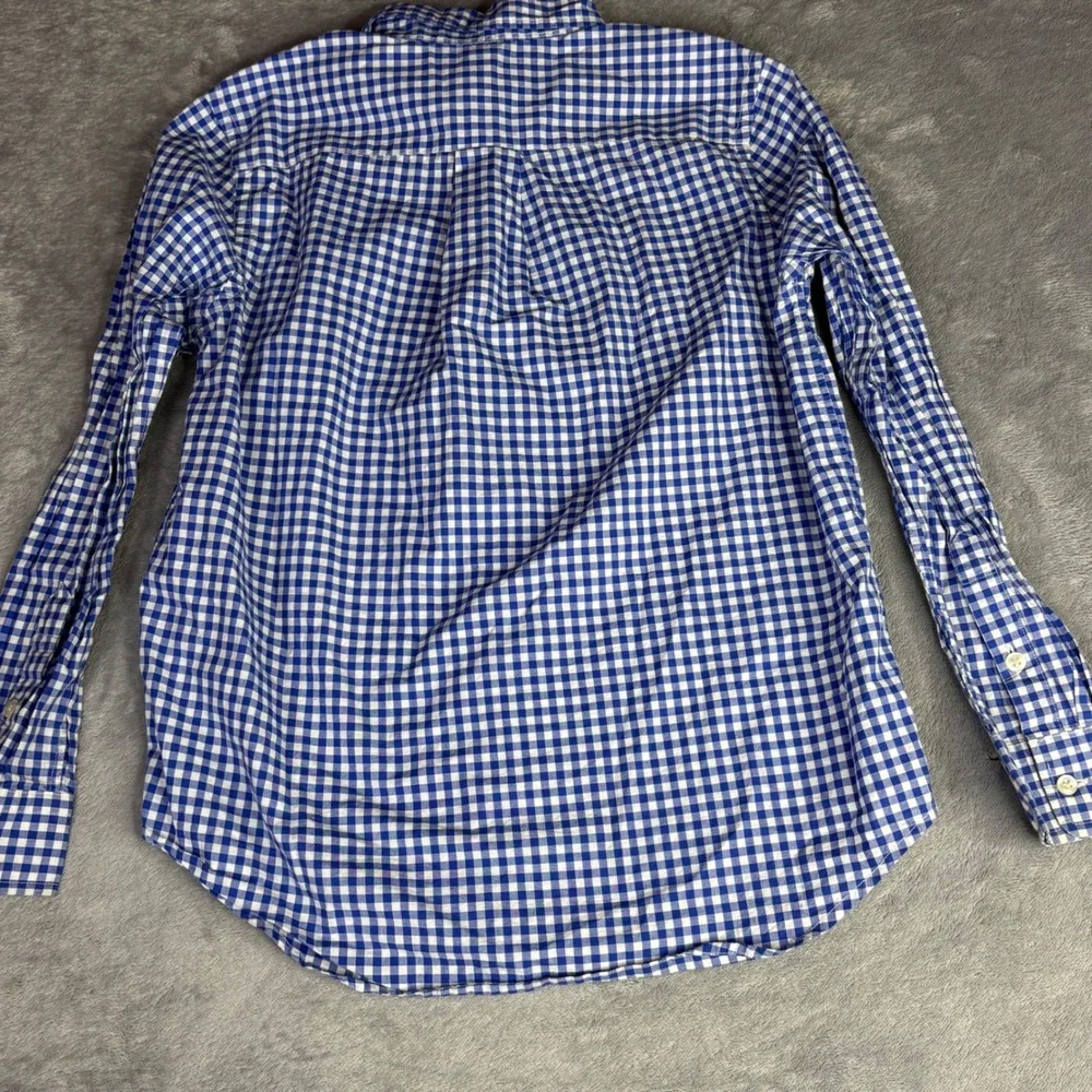 Ralph Lauren Shirt Boys M 10-12 Blue Gingham‎ Check Long Sleeve Button Down Pony